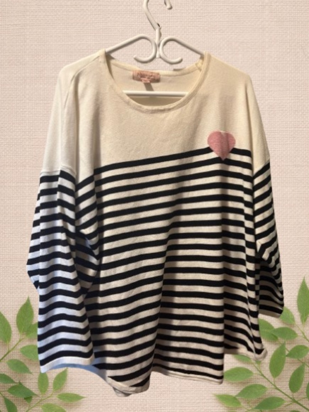 Philosophy Woman Striped Heart Top 2X – Nautical Chic Casual Knit